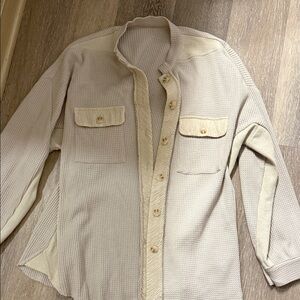 Men's Cream Button-Up Shirt